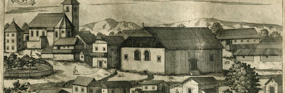 Valvasorjeva grafika Dolenjskih Toplic, kjer je v levem spodnjem kotu upodobljen možakar, ki opravlja veliko potrebo. 