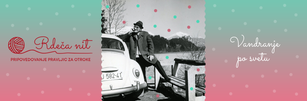 Foto: Joža Kozak se naslanja na avto, v ozadju je Blejsko jezero, 1971, hrani Dokumentacija SEM.