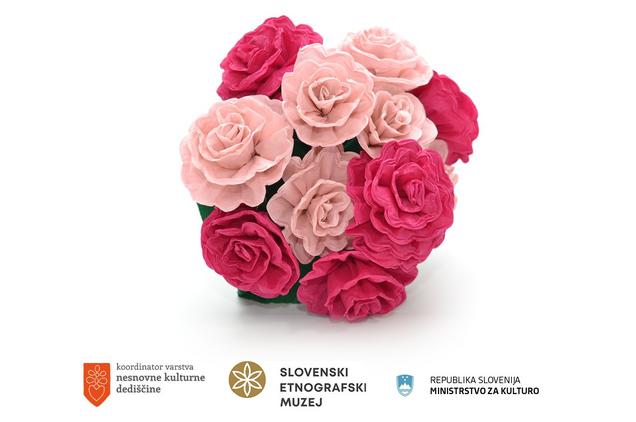 Papirnate rože, izdelovalka Irena Kožuh, Brestanica, 2014, foto hrani: dokumentacija MMK
