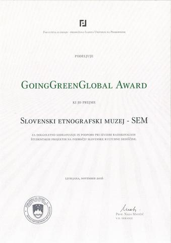 GoingGreenBlobal Award
