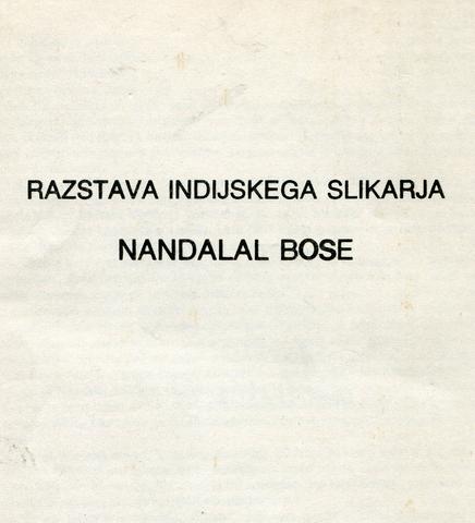 Naslovnica kataloga Nandalal Bose