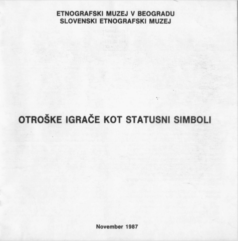 Naslovnica kataloga razstave Otroške igrače kot statusni simboli