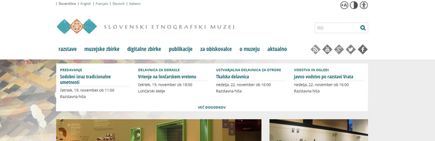 Zaslonska slika nove spletne strani