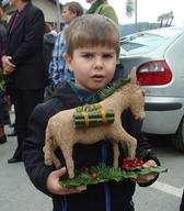 Deček z butaro v obliki konjička, Ljubno ob Savinji, 2014 (foto: Nena Židov)