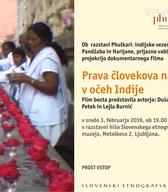 Vabilo na projekcijo dokumentarnega filma Prava človekova narava v očeh Indije