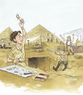 Ilustracije iz slikanice Jure in mumija