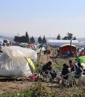 Pogled na šotore v begunskem centru Idomeni