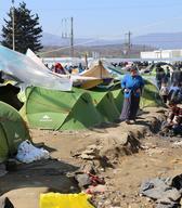 Pogled na šotore v begunskem centru Idomeni