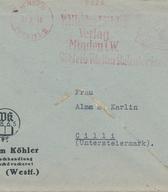 Kuverta  in dopis  založbe Wilhem Köhler, Minden, naslovljena na Almo M. Karlin.  7. september 1943 (PMC, AK 64)