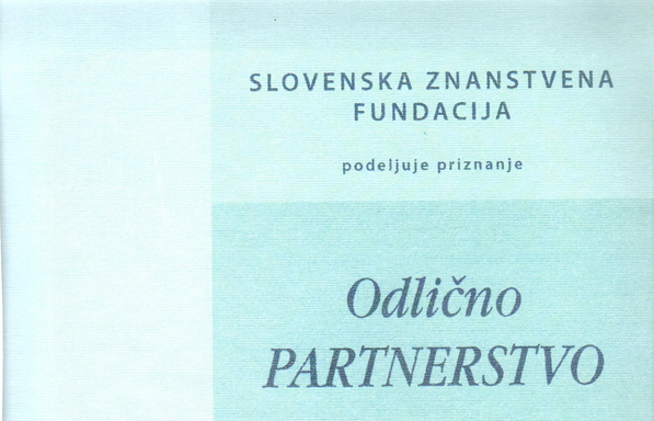Priznanje za odlično partnerstvo 
