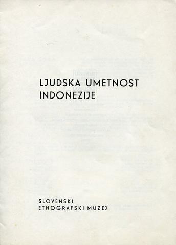 Naslovnica kataloga Ljudska umetnost Indonezije