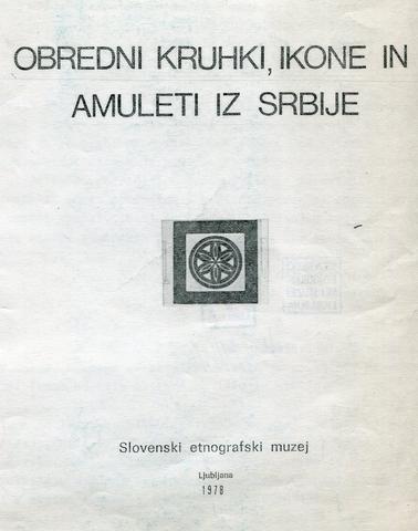 Naslovnica kataloga Obredni kruhki, ikone in amuleti iz Srbije