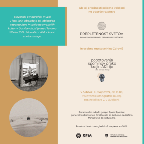 SEM obeležuje 60. obletnico vzpostavitve Muzeja neevropskih kultur z novima razstavama