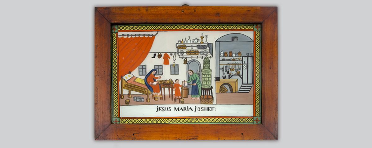 Sveta družina pri delu / The Holy Family at work. Selška delavnica / The Selca workshop, 19. stoletje / 19th century. Foto: Blaž Verbič.