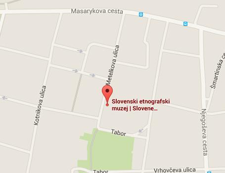 Zemljevid Metelkove ulice in Tabora prikazuje kje se nahaja muzej