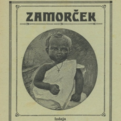 Naslovnica otroške revije Zamorček, ki jo je izdala Družba sv. Petra Klaverja za afriške misijone, 1933.