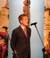Dr. Zoran Stančič, vodja Predstavništva Evropske komisije v Sloveniji je odprl razstavo "Afrika in Slovenija. Preplet ljudi in predmetov"