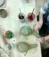 Ustvarjalna delavnica za otroke, izdelki iz gline