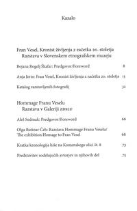Kazalo kataloga Fran Vesel
